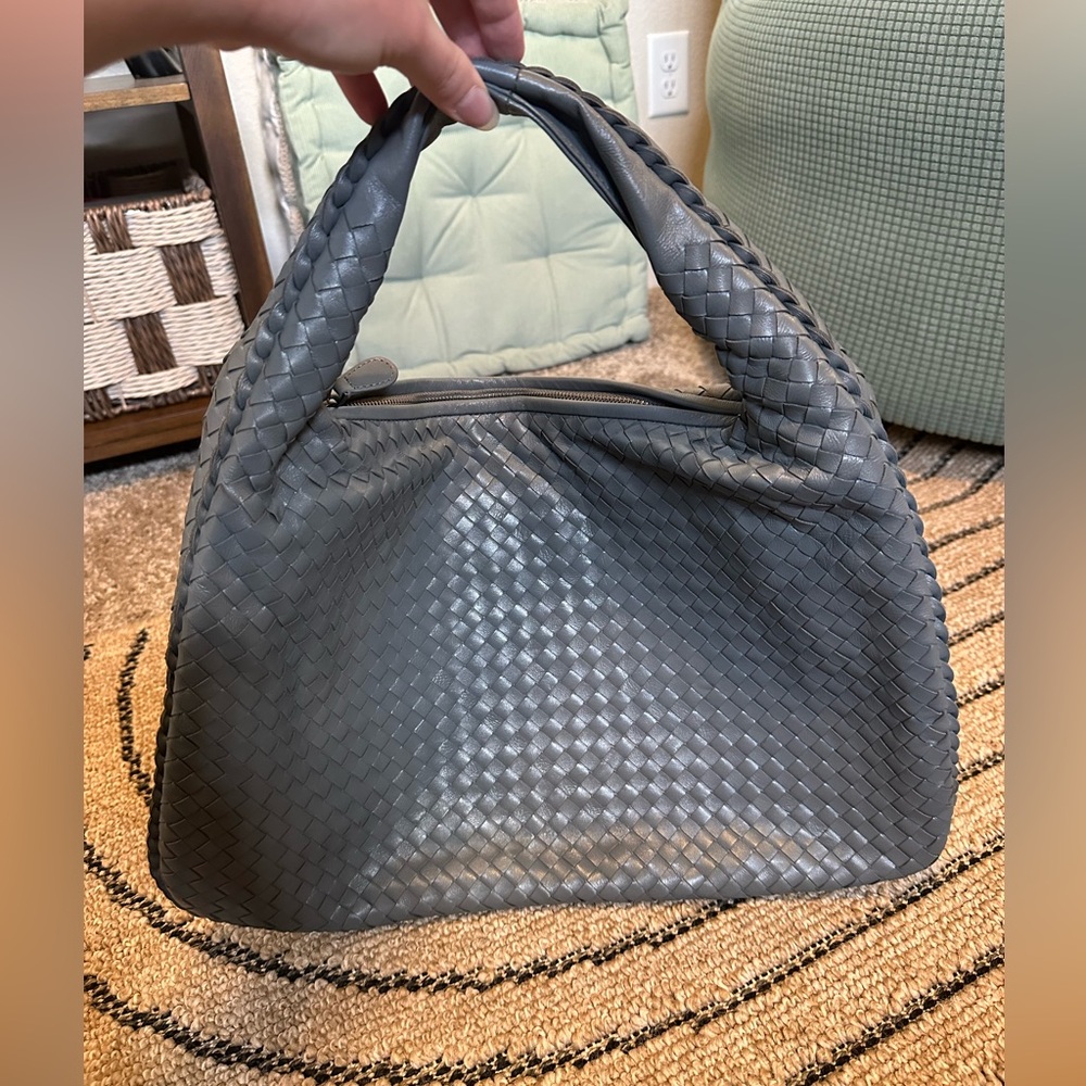 Rare Large Woven Knot Leather Handbag